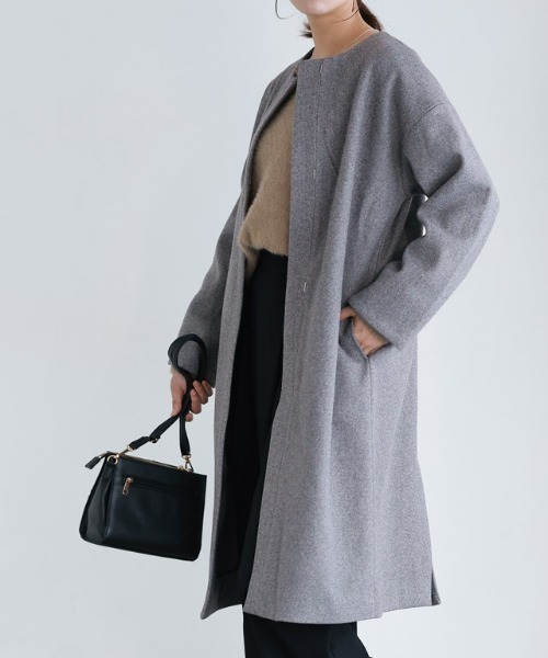 メルトンノーカラーコート（ノーカラーコート）｜Pierrot（ピエロ）の