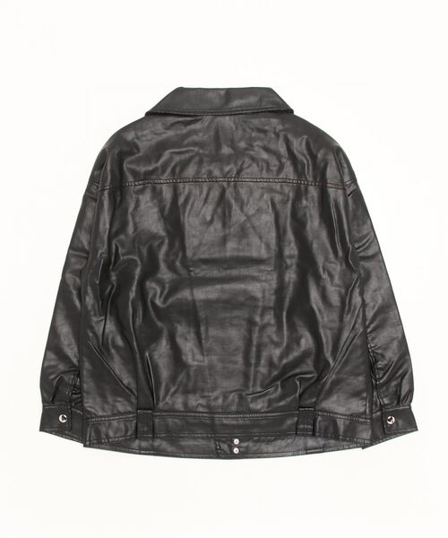 Dream garden(ドリームガーデン)の「0's 合成革ライダースジャケット(ライダースジャケット・レディース・ブラック/アイボリー・MEDIUM/LARGE)」の4枚目の写真