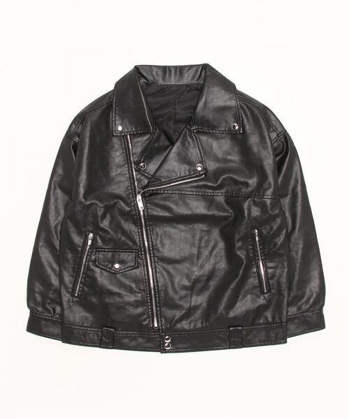 Dream garden(ドリームガーデン)の「0's 合成革ライダースジャケット(ライダースジャケット・レディース・ブラック/アイボリー・MEDIUM/LARGE)」の22枚目の写真