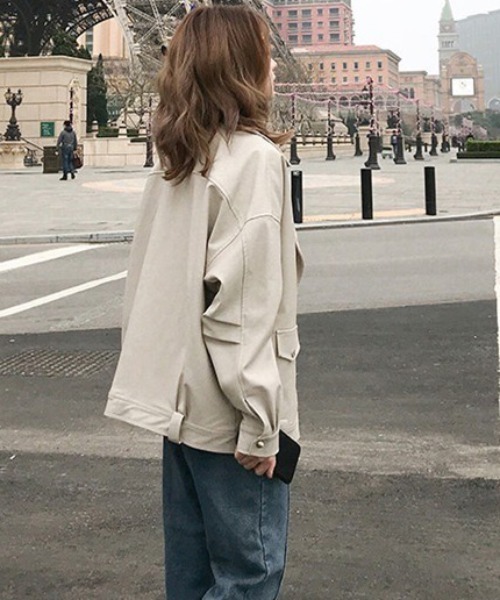 Dream garden(ドリームガーデン)の「0's 合成革ライダースジャケット(ライダースジャケット・レディース・ブラック/アイボリー・MEDIUM/LARGE)」の12枚目の写真