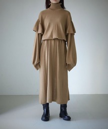 cheriella | 【cheriella】【WEB限定】ベルト付きマルチ丈肩フリルニットワンピース/着丈調整自由(ワンピース)