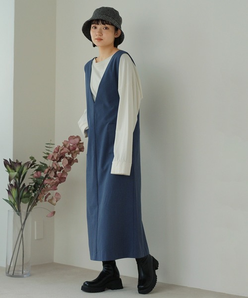 Crisp（クリスプ）の「バックストラップジャンパースカート（ジャンパースカート・レディース・ブラック/ネイビー/ピンク・FREE）」の11枚目の写真