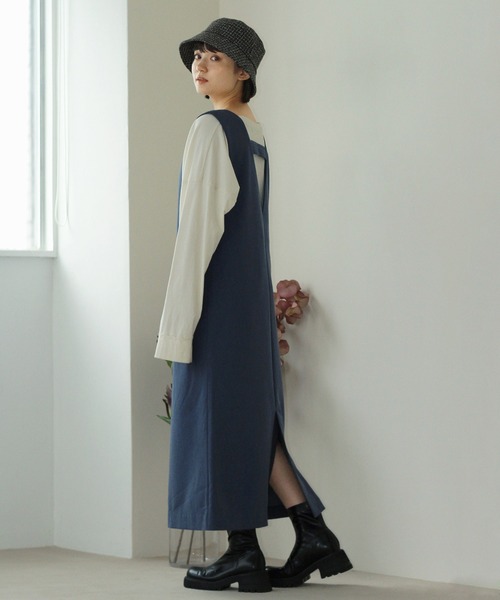 Crisp（クリスプ）の「バックストラップジャンパースカート（ジャンパースカート・レディース・ブラック/ネイビー/ピンク・FREE）」の18枚目の写真