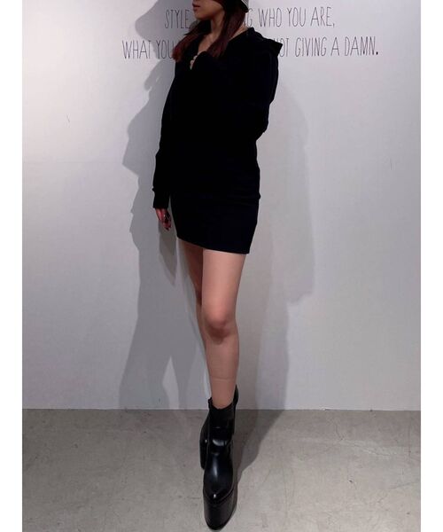 GYDA（ジェイダ）の「ウエストワイドバンテージ foodieワンピース（ワンピース・レディース・オフホワイト/ブラック・FREE）」の15枚目の写真