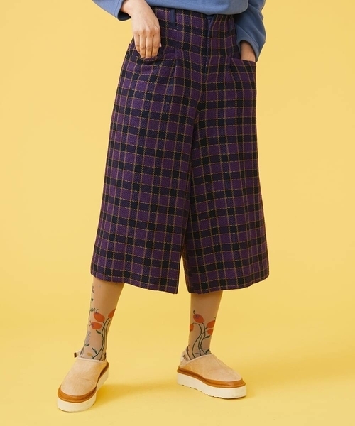 Jocomomola(ホコモモラ)の「Enredar オリジナルチェックパンツ(その他パンツ・レディース・レッド/パープル・40)」の2枚目の写真