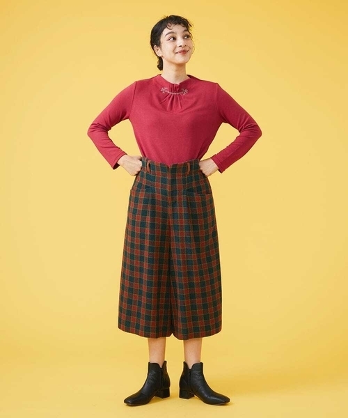 Jocomomola(ホコモモラ)の「Enredar オリジナルチェックパンツ(その他パンツ・レディース・レッド/パープル・40)」の15枚目の写真