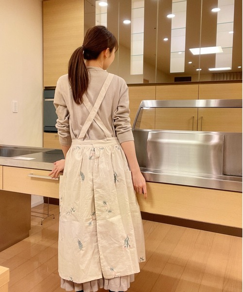 pua】花柄刺繍エプロン（ルームウェア/パジャマ）｜tone（トーン