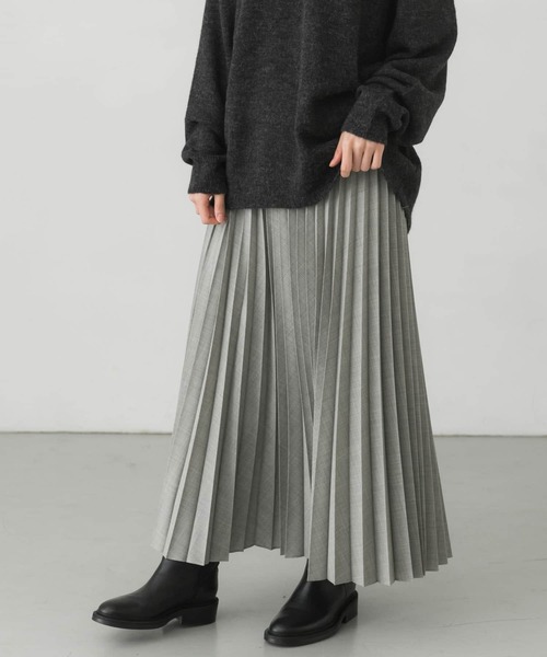 かぐれ（カグレ）の「ウールプリーツスカート（スカート・レディース・スミクロ/ライトグレー・FREE）」の12枚目の写真
