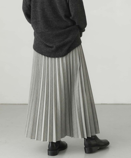 かぐれ（カグレ）の「ウールプリーツスカート（スカート・レディース・スミクロ/ライトグレー・FREE）」の14枚目の写真