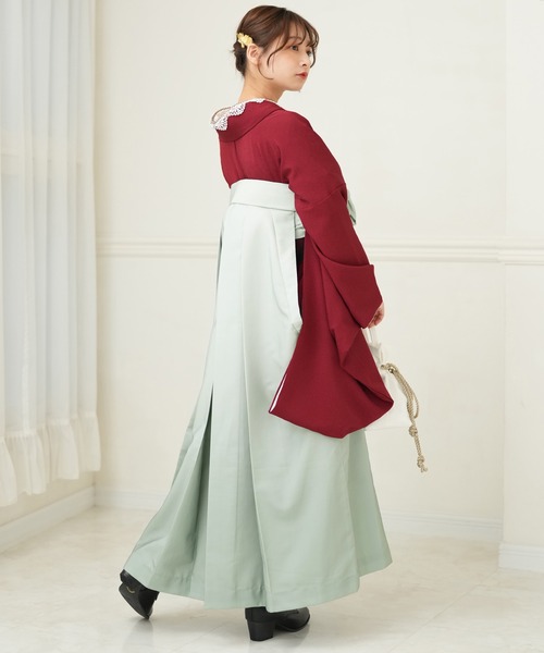 utatane(ウタタネ)の「袴セット utatane ちりめん(着物・レディース・レッド・M/L/LL)」の4枚目の写真