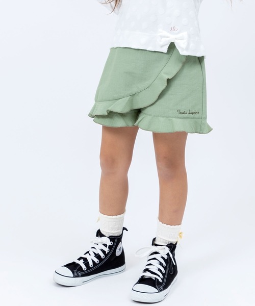 trois lapins kp（トロワラパンケーピー）の「TCサッカー ラップキュロット(110～160cm)（その他パンツ・キッズ・カーキ/サックスブルー・110cm/120cm/130cm/140cm/150cm/160cm）」の2枚目の写真