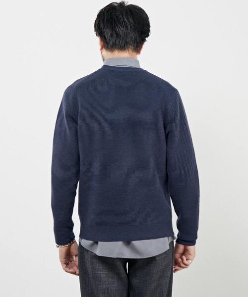 MEN'S MELROSE（メンズメルローズ）の「イージーケアリップルクルーネックニット（ニット/セーター・メンズ・グレイッシュベージュ/ライトベージュ/パープル/グリーン/ネイビー・4/3）」の8枚目の写真