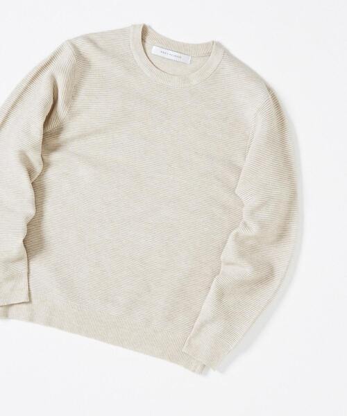 MEN'S MELROSE（メンズメルローズ）の「イージーケアリップルクルーネックニット（ニット/セーター・メンズ・グレイッシュベージュ/ライトベージュ/パープル/グリーン/ネイビー・4/3）」の11枚目の写真