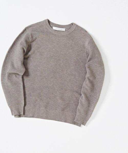 MEN'S MELROSE（メンズメルローズ）の「イージーケアリップルクルーネックニット（ニット/セーター・メンズ・グレイッシュベージュ/ライトベージュ/パープル/グリーン/ネイビー・4/3）」の13枚目の写真