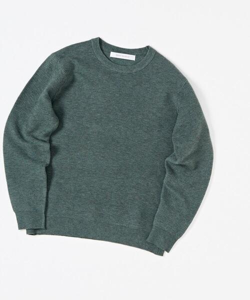 MEN'S MELROSE（メンズメルローズ）の「イージーケアリップルクルーネックニット（ニット/セーター・メンズ・グレイッシュベージュ/ライトベージュ/パープル/グリーン/ネイビー・4/3）」の17枚目の写真