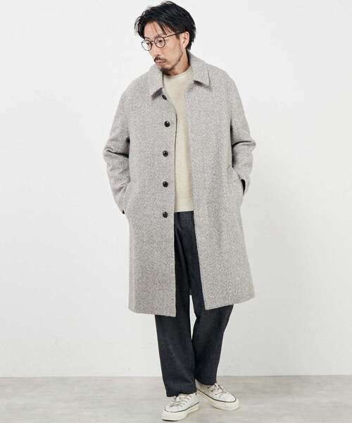 MEN'S MELROSE（メンズメルローズ）の「イージーケアリップルクルーネックニット（ニット/セーター・メンズ・グレイッシュベージュ/ライトベージュ/パープル/グリーン/ネイビー・4/3）」の21枚目の写真