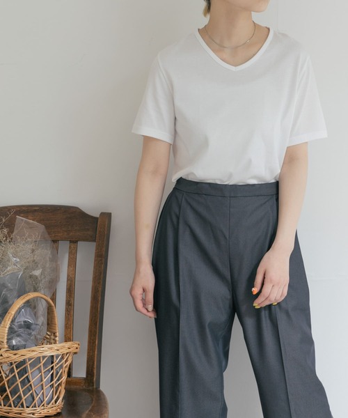 THE GOODLAND MARKET(ザグッドランドマーケット)の「armi Zan;p V T-SHIRTS(Tシャツ/カットソー・メンズ・オフホワイト/ネイビー・5/4)」の2枚目の写真