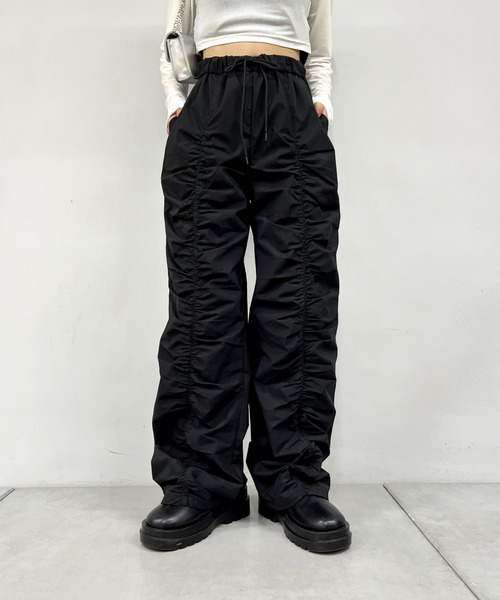 WHO'S WHO gallery（フーズフーギャラリー）の「ギャザーデザインパンツ（その他パンツ・レディース・カーキ/ブラック/アイボリー・FREE）」の5枚目の写真