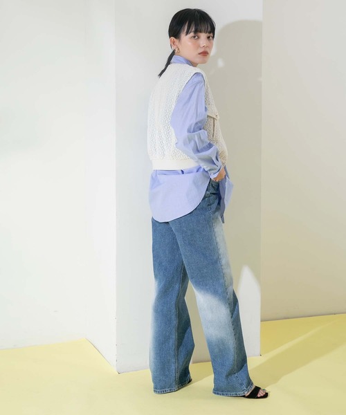 Eimee Law（エイミーロウ）の「クロシェレースクロップドベスト（ベスト・レディース・ブラック/アイボリー・38）」の17枚目の写真