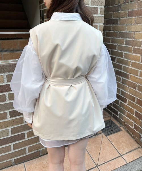 one after another NICE CLAUP(ワンアフターアナザーナイスクラップ)の「オーガンジーロングシャツ(シャツ/ブラウス・レディース・ホワイト/グレー/ホワイト系その他/ピンクベージュ・FREE)」の18枚目の写真