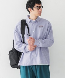 メンズワッペンストライプシャツ