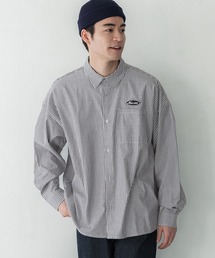 メンズワッペンストライプシャツ