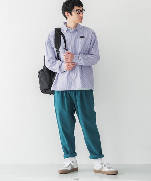 coca（coca）（コカ）の「メンズワッペンストライプシャツ（シャツ/ブラウス・メンズ・ブラック/ブルー・M/L/XL）」の7枚目の写真