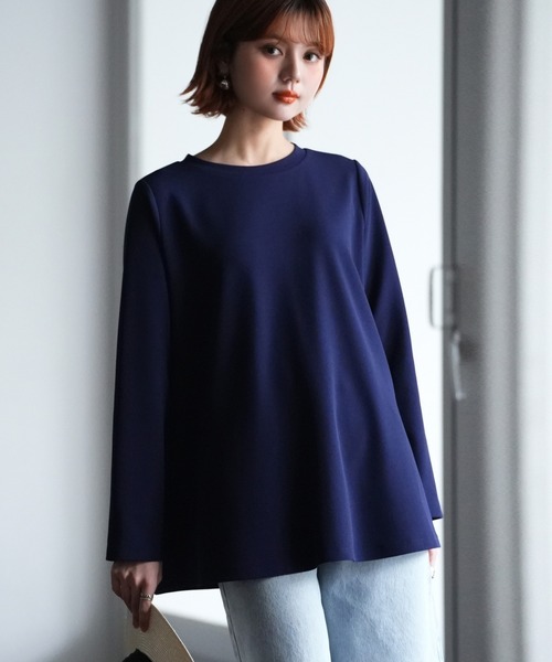SAISON DE PAPILLON(セゾンドパピヨン)の「ゆったりシルエカットソートトップス(Tシャツ/カットソー・レディース・ホワイト/ネイビー/ピンク/ブラック/ベージュ・L/M/S)」の5枚目の写真