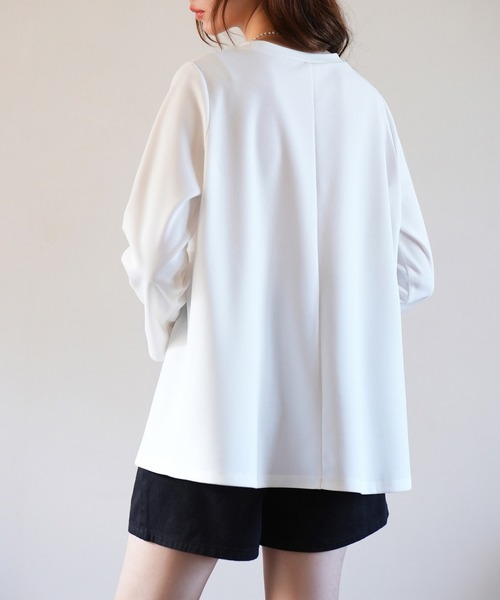 SAISON DE PAPILLON(セゾンドパピヨン)の「ゆったりシルエカットソートトップス(Tシャツ/カットソー・レディース・ホワイト/ネイビー/ピンク/ブラック/ベージュ・L/M/S)」の13枚目の写真