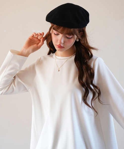 SAISON DE PAPILLON(セゾンドパピヨン)の「ゆったりシルエカットソートトップス(Tシャツ/カットソー・レディース・ホワイト/ネイビー/ピンク/ブラック/ベージュ・L/M/S)」の14枚目の写真
