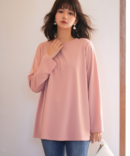 SAISON DE PAPILLON(セゾンドパピヨン)の「ゆったりシルエカットソートトップス(Tシャツ/カットソー・レディース・ホワイト/ネイビー/ピンク/ブラック/ベージュ・L/M/S)」の18枚目の写真