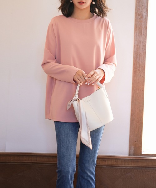 SAISON DE PAPILLON(セゾンドパピヨン)の「ゆったりシルエカットソートトップス(Tシャツ/カットソー・レディース・ホワイト/ネイビー/ピンク/ブラック/ベージュ・L/M/S)」の19枚目の写真
