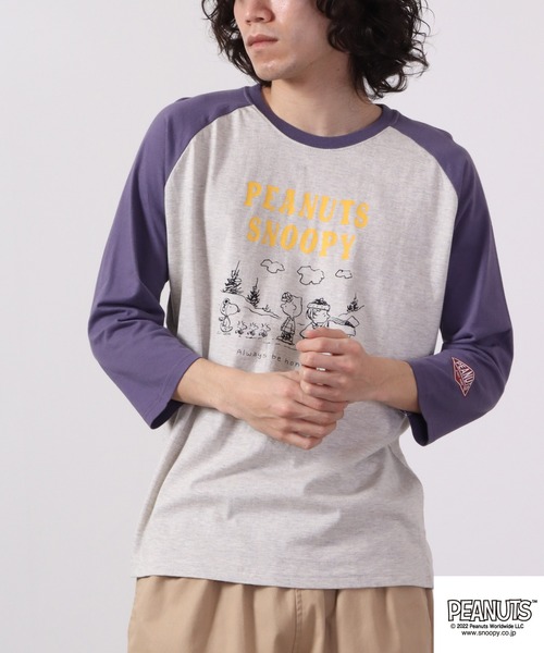 PEANUTS(ピーナッツ)の「PEANUTS スヌーピー ラグラン7分袖 Tシャツ(Tシャツ/カットソー・レディース・ホワイト系その他2/ブラック/ブラック系その他/ホワイト系その他/オフホワイト/ベージュ系その他2/ベージュ系その他/ネイビー/杢グレー/オートミール/ラベンダー/カーキ・L/M/LL)」の8枚目の写真