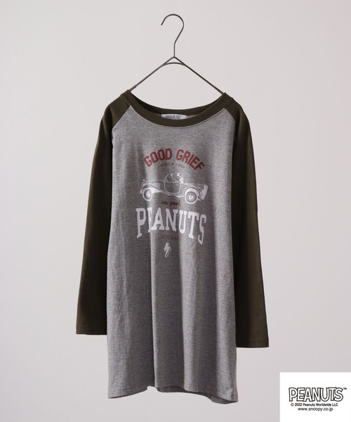 PEANUTS スヌーピー ラグラン7分袖 Tシャツ（Tシャツ/カットソー