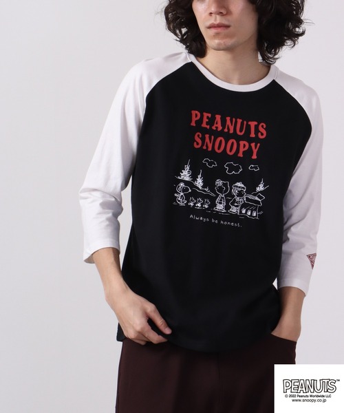 PEANUTS スヌーピー ラグラン7分袖 Tシャツ（Tシャツ/カットソー