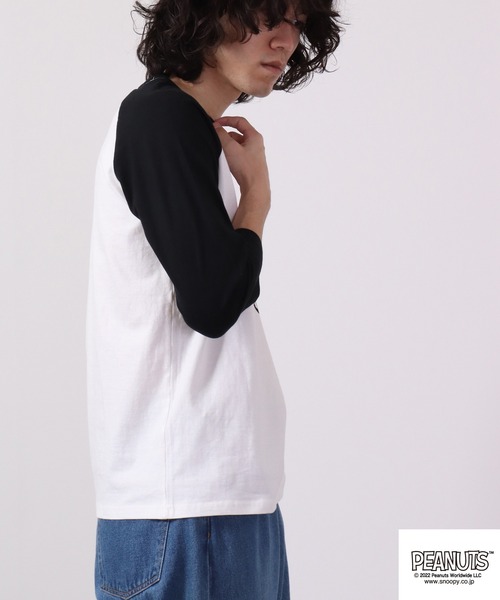 PEANUTS(ピーナッツ)の「PEANUTS スヌーピー ラグラン7分袖 Tシャツ(Tシャツ/カットソー・レディース・ホワイト系その他2/ブラック/ブラック系その他/ホワイト系その他/オフホワイト/ベージュ系その他2/ベージュ系その他/ネイビー/杢グレー/オートミール/ラベンダー/カーキ・L/M/LL)」の14枚目の写真