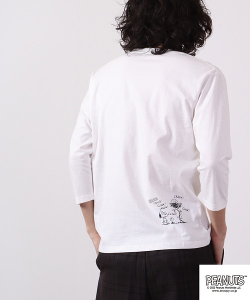 PEANUTS(ピーナッツ)の「PEANUTS スヌーピー ラグラン7分袖 Tシャツ(Tシャツ/カットソー・レディース・ホワイト系その他2/ブラック/ブラック系その他/ホワイト系その他/オフホワイト/ベージュ系その他2/ベージュ系その他/ネイビー/杢グレー/オートミール/ラベンダー/カーキ・L/M/LL)」の19枚目の写真