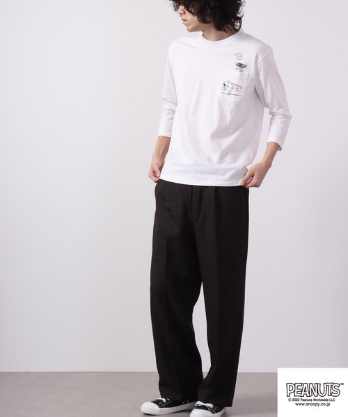 PEANUTS(ピーナッツ)の「PEANUTS スヌーピー ラグラン7分袖 Tシャツ(Tシャツ/カットソー・レディース・ホワイト系その他2/ブラック/ブラック系その他/ホワイト系その他/オフホワイト/ベージュ系その他2/ベージュ系その他/ネイビー/杢グレー/オートミール/ラベンダー/カーキ・L/M/LL)」の20枚目の写真