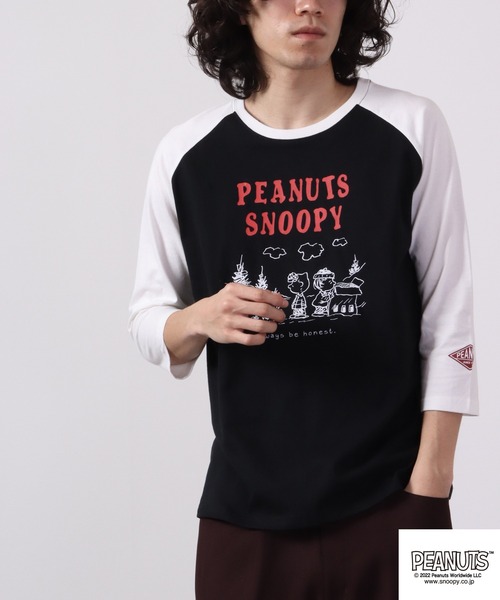 PEANUTS スヌーピー ラグラン7分袖 Tシャツ（Tシャツ/カットソー