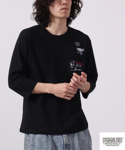 PEANUTS スヌーピー ラグラン7分袖 Tシャツ（Tシャツ/カットソー