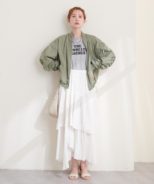 natural couture（ナチュラルクチュール）の「ショートMA-1（ブルゾン・レディース・ブラック/カーキ/アイボリー・FREE）」の15枚目の写真