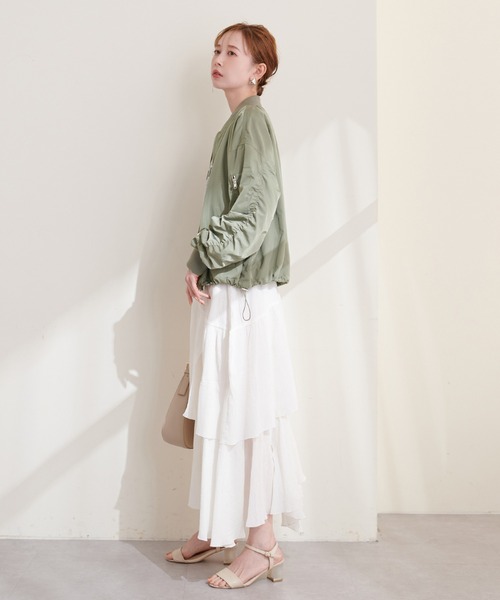 natural couture（ナチュラルクチュール）の「ショートMA-1（ブルゾン・レディース・ブラック/カーキ/アイボリー・FREE）」の21枚目の写真