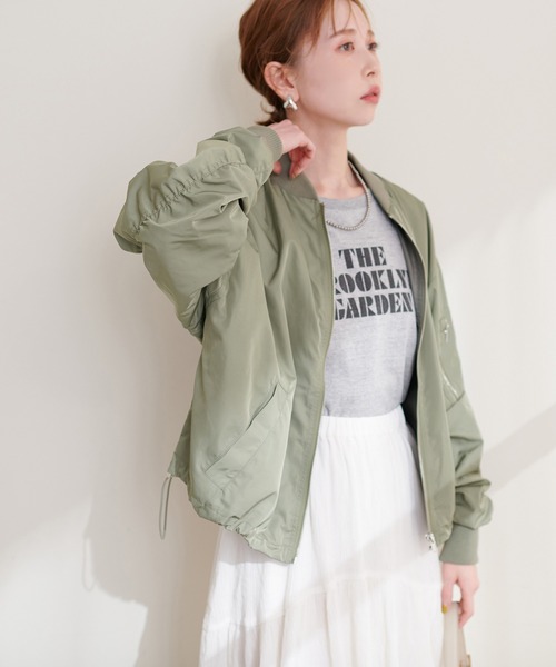 natural couture（ナチュラルクチュール）の「ショートMA-1（ブルゾン・レディース・ブラック/カーキ/アイボリー・FREE）」の11枚目の写真