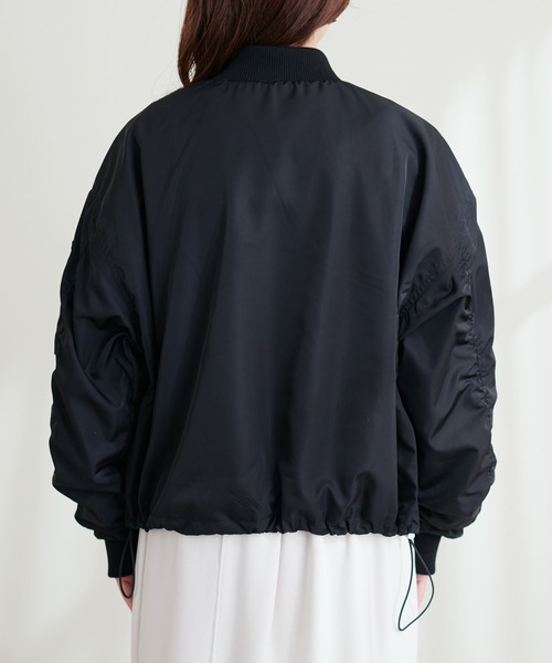 natural couture（ナチュラルクチュール）の「ショートMA-1（ブルゾン・レディース・ブラック/カーキ/アイボリー・FREE）」の13枚目の写真