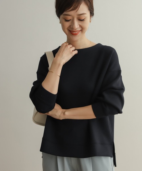 URBAN RESEARCH DOORS（アーバンリサーチドアーズ）の「ライトダンボールニットプルオーバー（Tシャツ/カットソー・レディース・ネイビー/オフホワイト/ブルー・MEDIUM）」の3枚目の写真