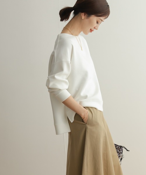 URBAN RESEARCH DOORS（アーバンリサーチドアーズ）の「ライトダンボールニットプルオーバー（Tシャツ/カットソー・レディース・ネイビー/オフホワイト/ブルー・MEDIUM）」の5枚目の写真