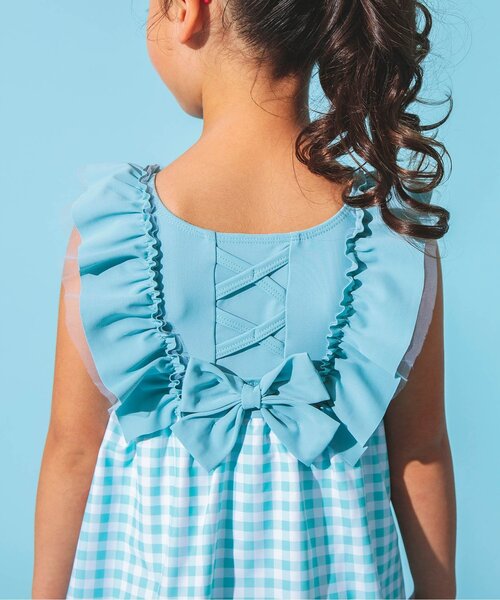 BREEZE(ブリーズ)の「【UVカット】チュールフリルワンピース水着(水着・キッズ・ミント/ピンク・110/130/120/80/90/140/100)」の10枚目の写真