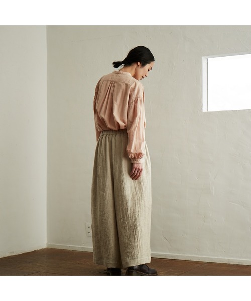 ikkuna ギャザードパンツ リネン100% ikkuna ギャザードパンツ リネン100% ikkuna ギャザードパンツ