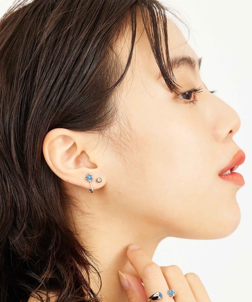 X-girl（エックスガール）の「STAR EAR CLIPS（イヤリング・レディース・ブルー/クリア/イエロー・ONE SIZE）」の6枚目の写真