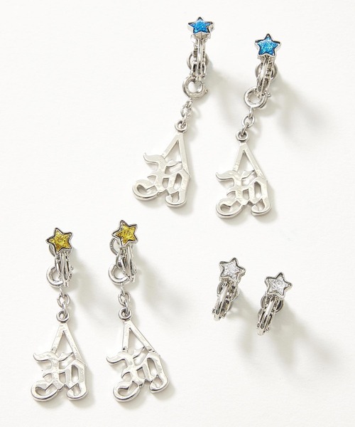 X-girl（エックスガール）の「STAR EAR CLIPS（イヤリング・レディース・ブルー/クリア/イエロー・ONE SIZE）」の5枚目の写真